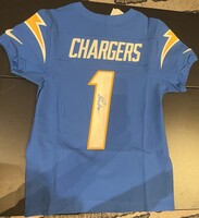 Omarion Hampton signed Chargers Draft #1 Jersey