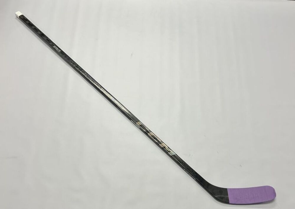 Ryan McLeod 2025 Buffalo Sabres Hockey Fights Cancer Night Warm Up Used Stick