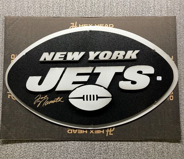 NFL - Jets Joe Namath Signed 3D Metal Wall Art (30x18.5)