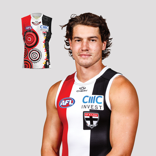 Photo of Liam Stocker #14 - 2026 Away Player First Nations Guernsey * Signed