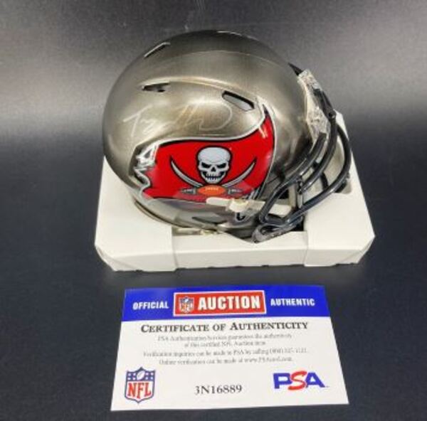 NFL - Buccaneers Tez Johnson Signed Mini Helmet