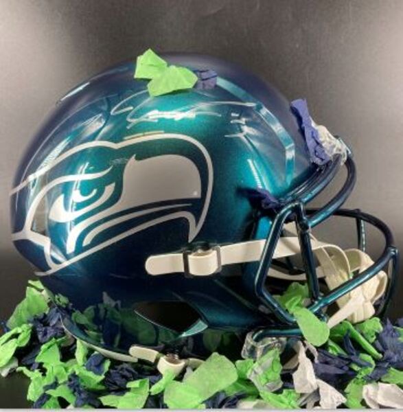 FARA - Seahawks Jaxson Smith-Njigba Signed Rivalries Replica Helmet Conf...