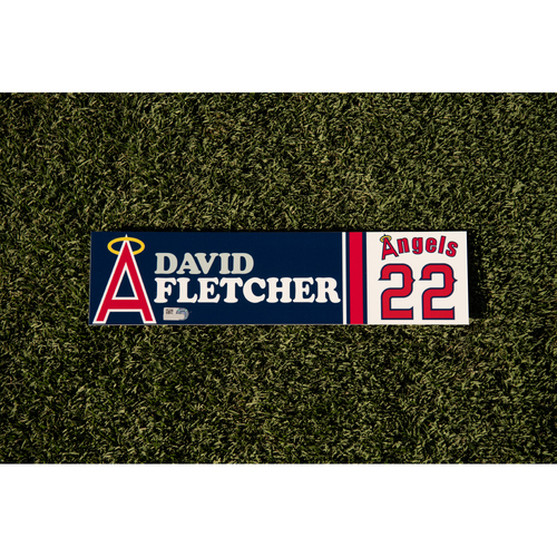 David Fletcher Game Used 70's Throwback Weekend Locker Tag Used 7/30/21 & 7/31/21 vs. OAK