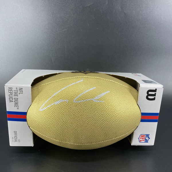 NFL - Titans Cam Ward Signed Gold Composite Football