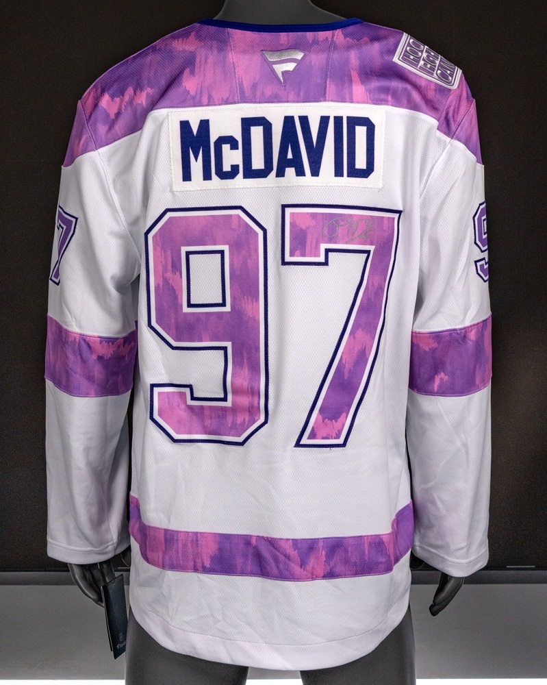 Connor McDavid Autographed Hockey Fights Cancer Jersey - Edmonton Oilers