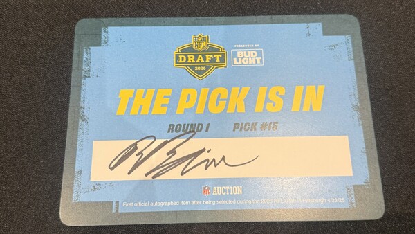 Rueben Bain Autographed Commemorative Draft Card - First NFL Auction Off...