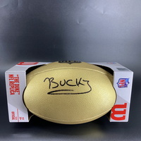 NFL - Buccaneers Bucky Irving Signed Gold Composite Football