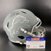 HOF - Lions Calvin Johnson Signed Replica Slate Speed Helmet with HOF 21 Inscription