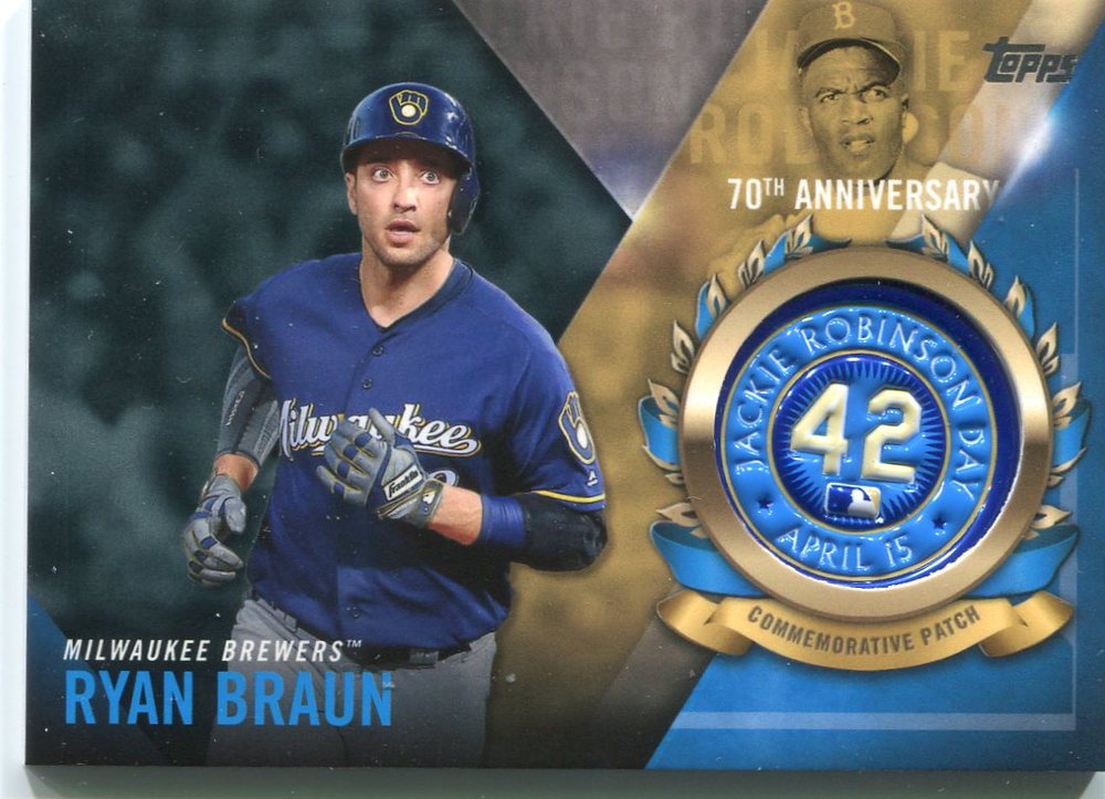 2017 Topps Jackie Robinson Logo Patches #JRPCRB Ryan Braun