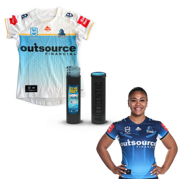 Photo of Jasmine Solia #11 2025 Gold Coast Titans Assistance Dogs Australia Match-Worn Jersey