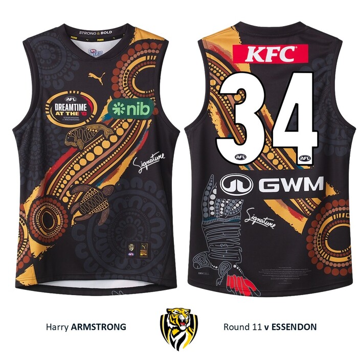 Photo of Harry Armstrong #34 Richmond 2026 Dreamtime Guernsey