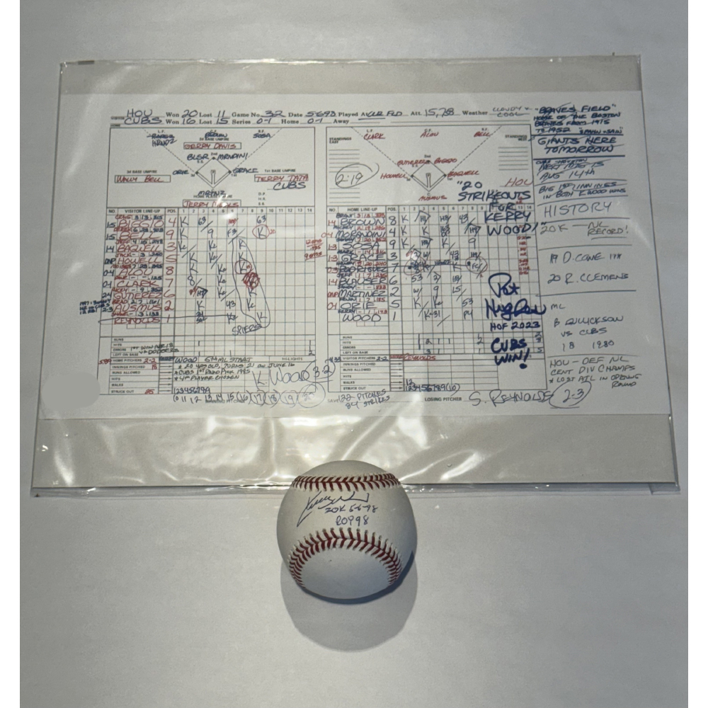 Kerry Wood Collection of "The Best Pitched Game in History" Chicago