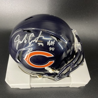 HOF - Bears Jimbo Covert Signed Mini Helmet with HOF 91 Inscription
