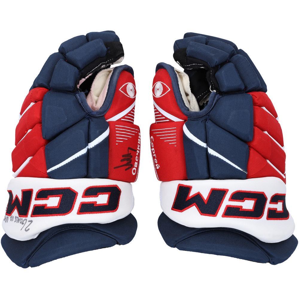 Alex Ovechkin Washington Capitals Autographed Game-Used Blue CCM Gloves vs. New York Rangers on October 29, 2024