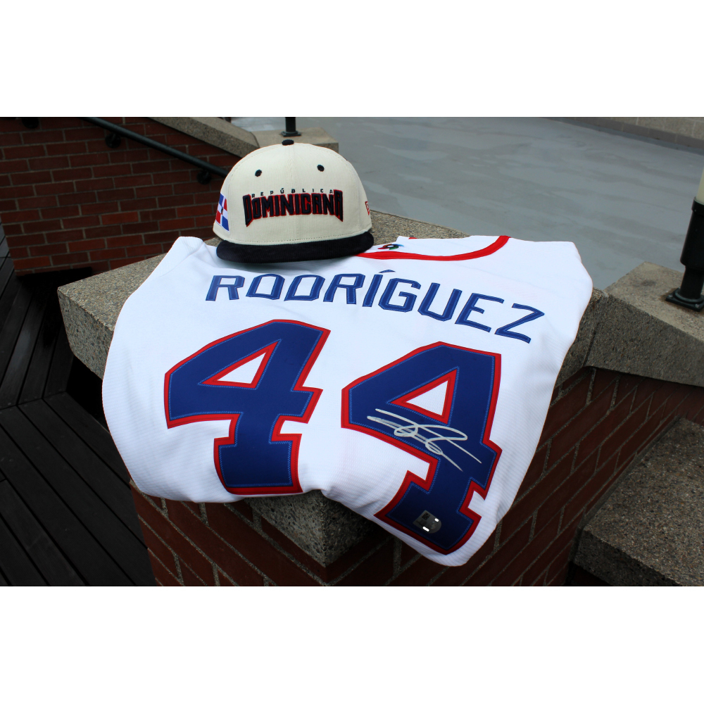 Julio Rodriguez Autographed World Baseball Classic Jersey With Cap