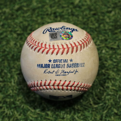 Game-Used Baseball: Luis Castillo 544th Career Strikeout (CIN @ KC Game 1 8/19/20)