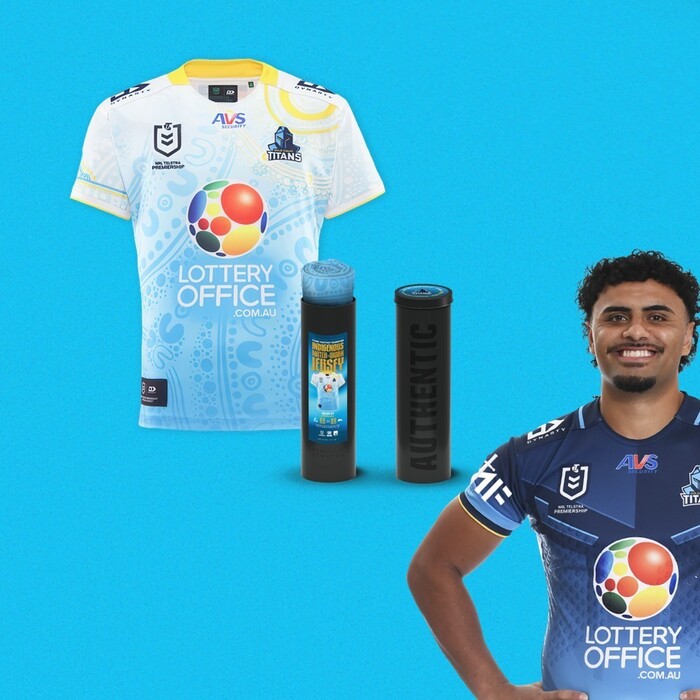 Photo of Tony Francis #5 2025 Gold Coast Titans Indigenous Jersey 