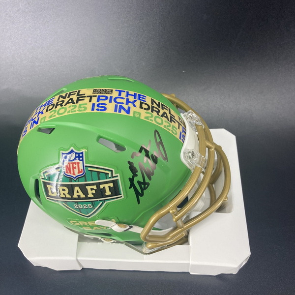 NFL - Raiders Ashton Jeanty Signed NFL Draft Mini Helmet