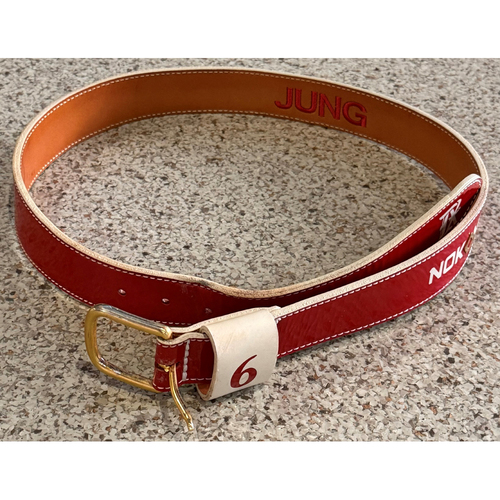 Photo of Josh Jung #6 Team-Issued 2025 City Connect Leather Uniform Belt (MLB AUTHENTICATED)