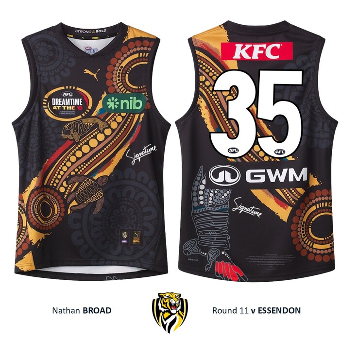 Photo of Nathan Broad #35 Richmond 2026 Dreamtime Guernsey