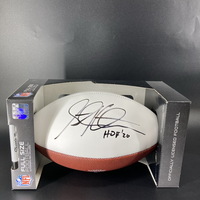 HOF - Vikings Steve Hutchinson Signed Panel Ball with HOF Logo