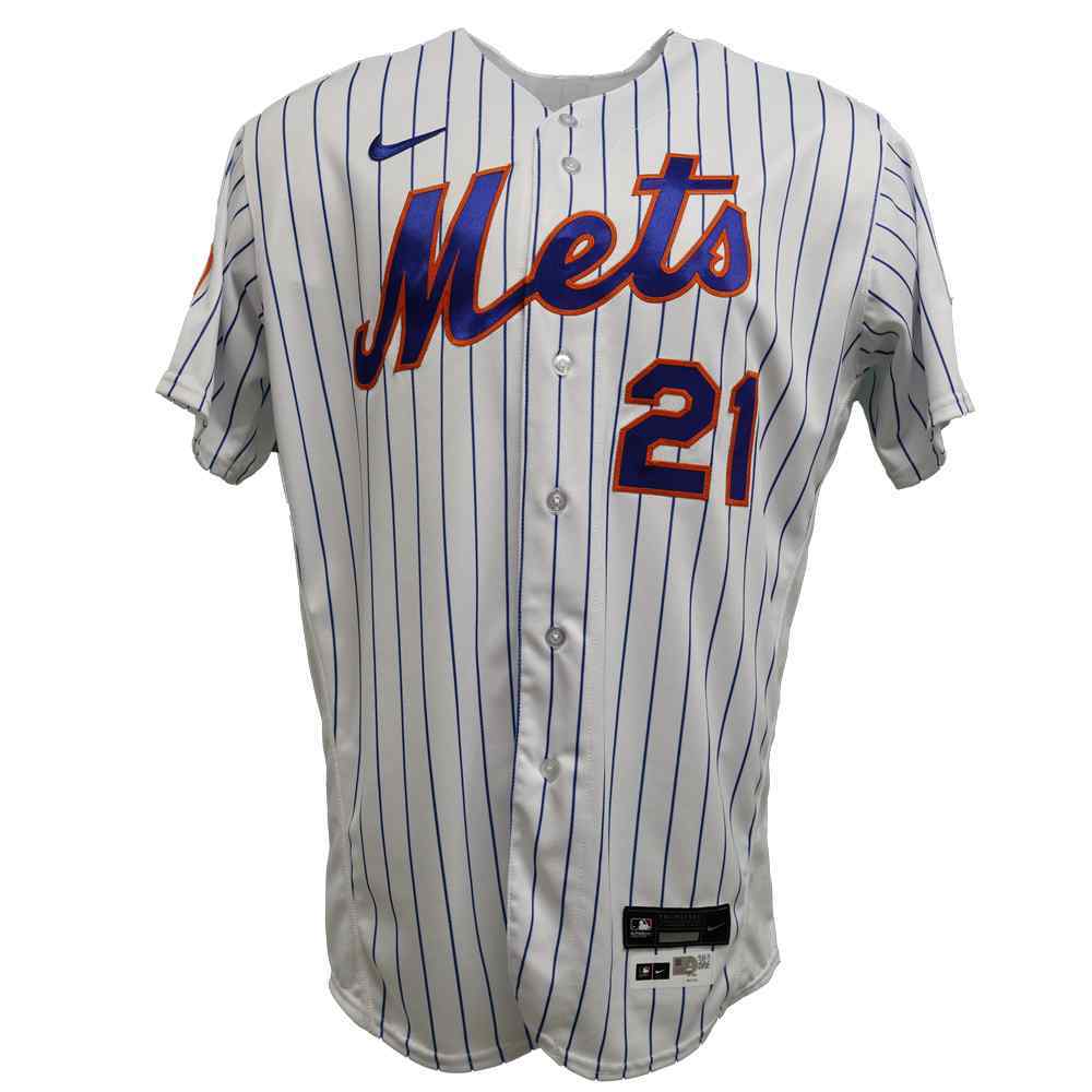Max Scherzer #21 - Game-Used White Pinstripe Jersey - Mets vs