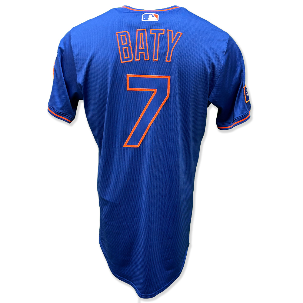 デビット・フレッチャー　実着用ユニフォーム　mlb auction Brett Baty #7 - Team Issued Road Blue Jersey - 2025 Season | New