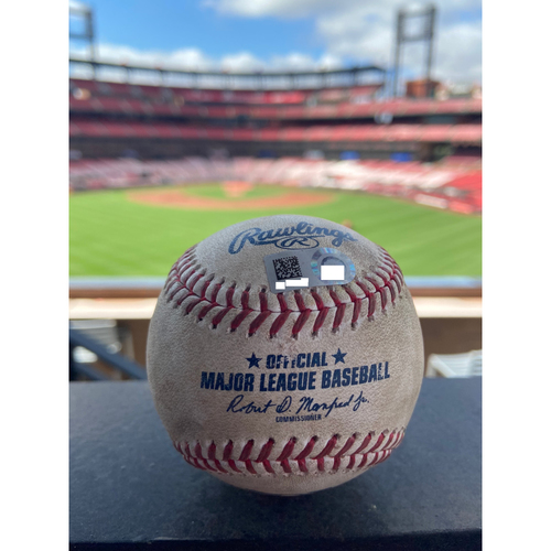 Cardinals Authentics: Game Used Baseball Pitched by Corbin Burnes to Yadier Molina *Single Hit 1999*