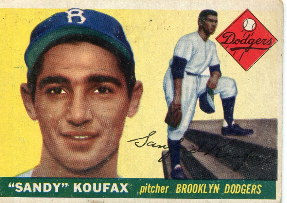 1955 Topps #123 Sandy Koufax Rookie Card -- Dodgers Hall of Famer