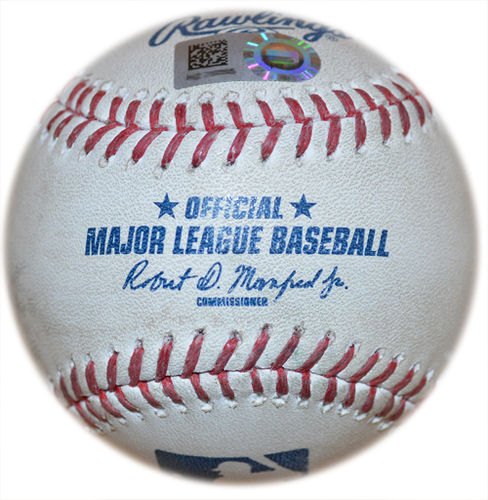 Game Used Baseball - deGrom Complete Game Shutout, Career High 15 K's; 50 K's through first 4 starts - Jacob deGrom to Starlin Castro - 89 MPH Slider - Ground Out - 8th Inning - Mets vs. Nationals - 4/23/21