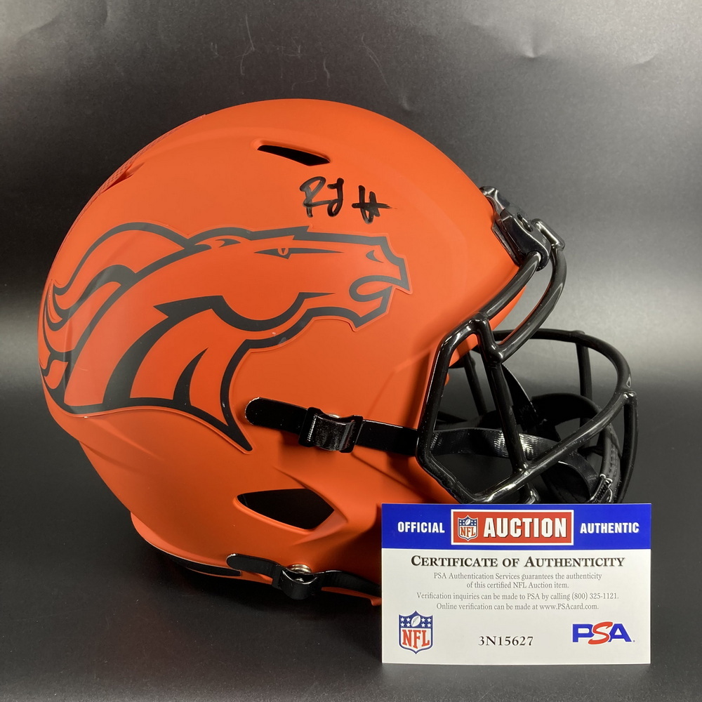 NFL - Broncos RJ Harvey Signed Rave Replica Speed Helmet | The