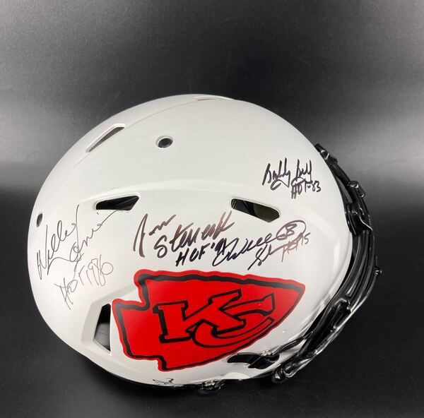HOF - Chiefs Multi Sign Lunar Eclipse Authentic Helmet Signed By Chiefs ...