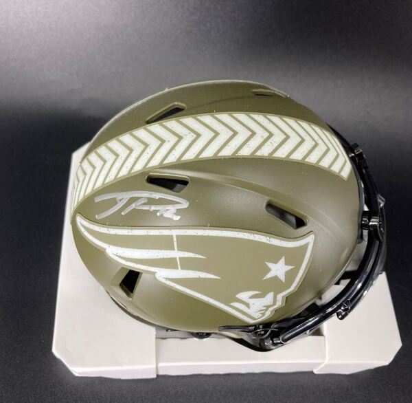 NFL - Patriots Ja'Lynn Polk Signed STS Mini Helmet