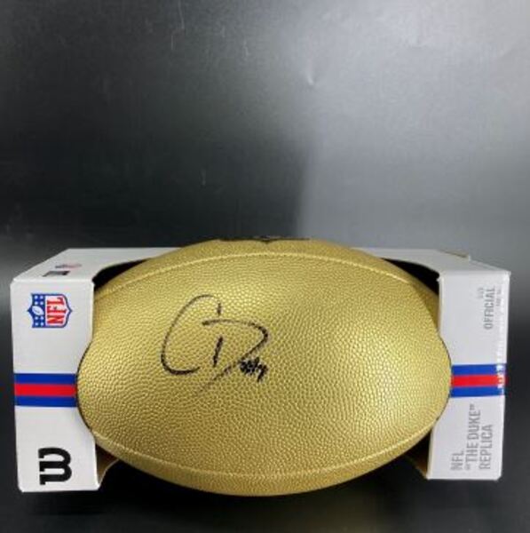 NFL - Dolphins Caleb Douglas Signed Gold Composite Football
