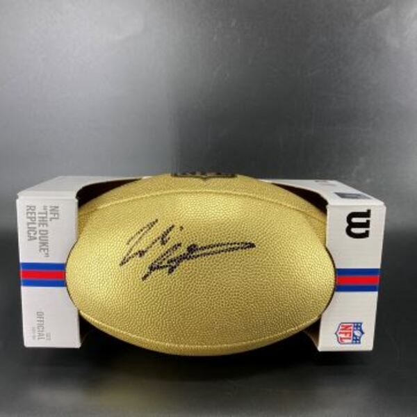 NFL - Eagles Eli Stowers Signed Gold Composite Football