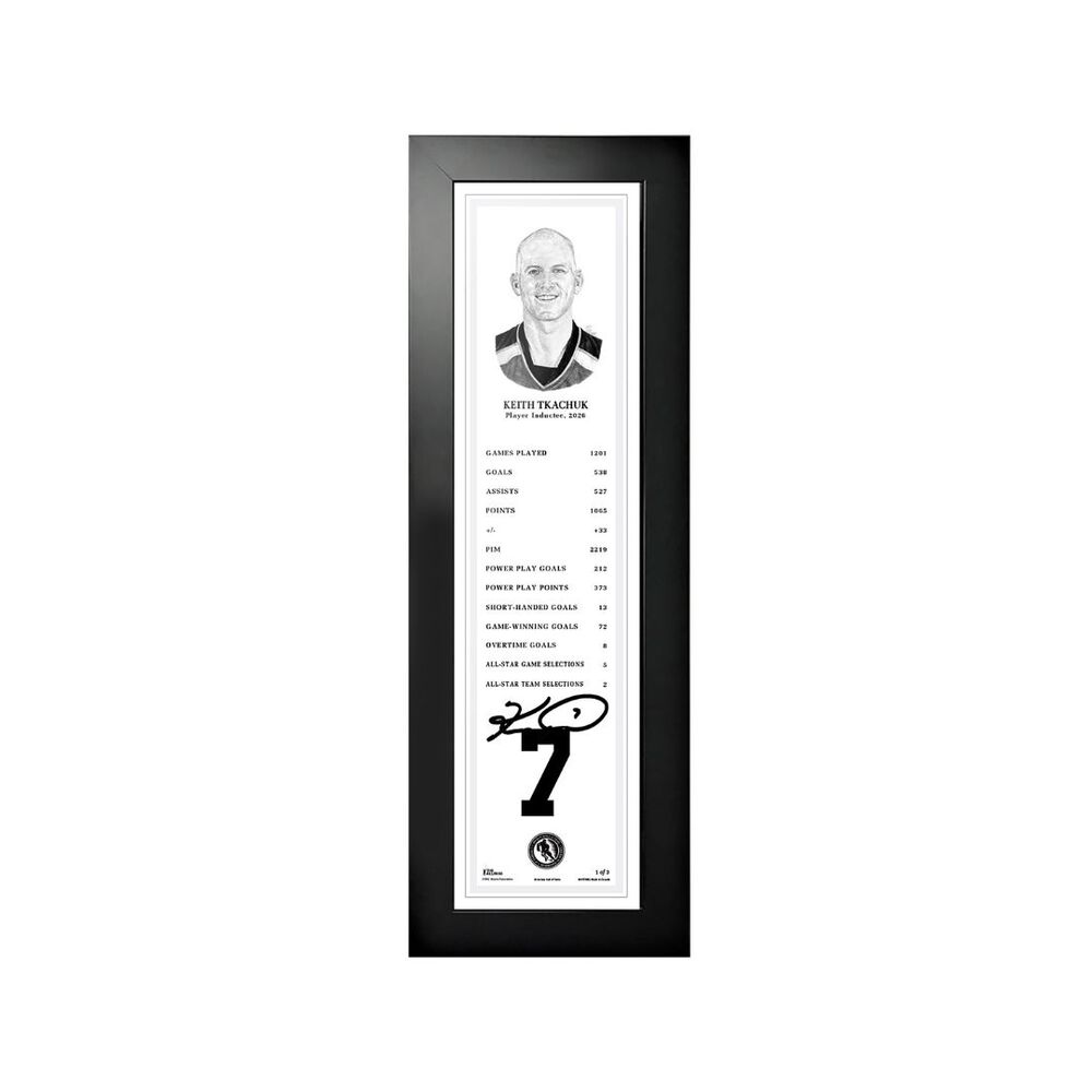 Keith Tkachuk Autographed Legends Line Honoured Member Stat Frame - Limited Edition 1/3