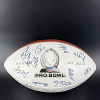 NFL - Multi Sign Panel Ball With 2011 Pro Bowl Logo Signed By Peyton Man...