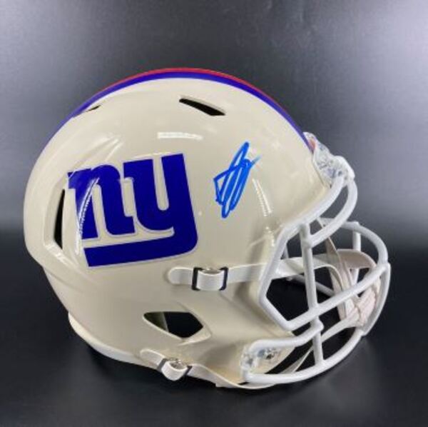 NFL - Giants Arvell Reese Signed Replica Retro Helmet