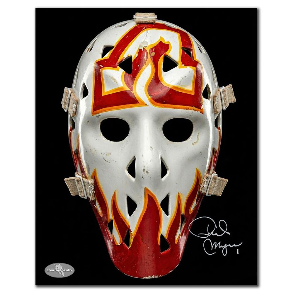 Phil Myre Autographed Atlanta Flames 8x10 Photo - Mask