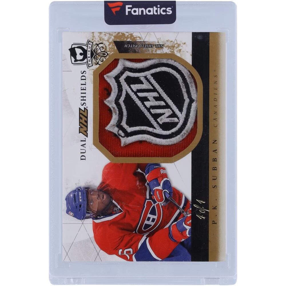 P.K. Subban and Nick Palmeri New Jersey Devils 2010-11 Upper Deck The Cup Dual NHL Shield Relic #DS-PN #1/1 Card