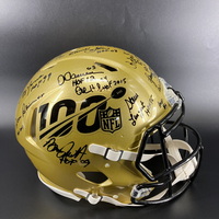NFL - Multi Signed Gold 100th Season Authentic Speed Helmet With Over 15...
