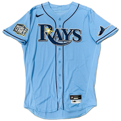 Game Used World Series Blue Jersey: Aaron Loup - Game 5 - October