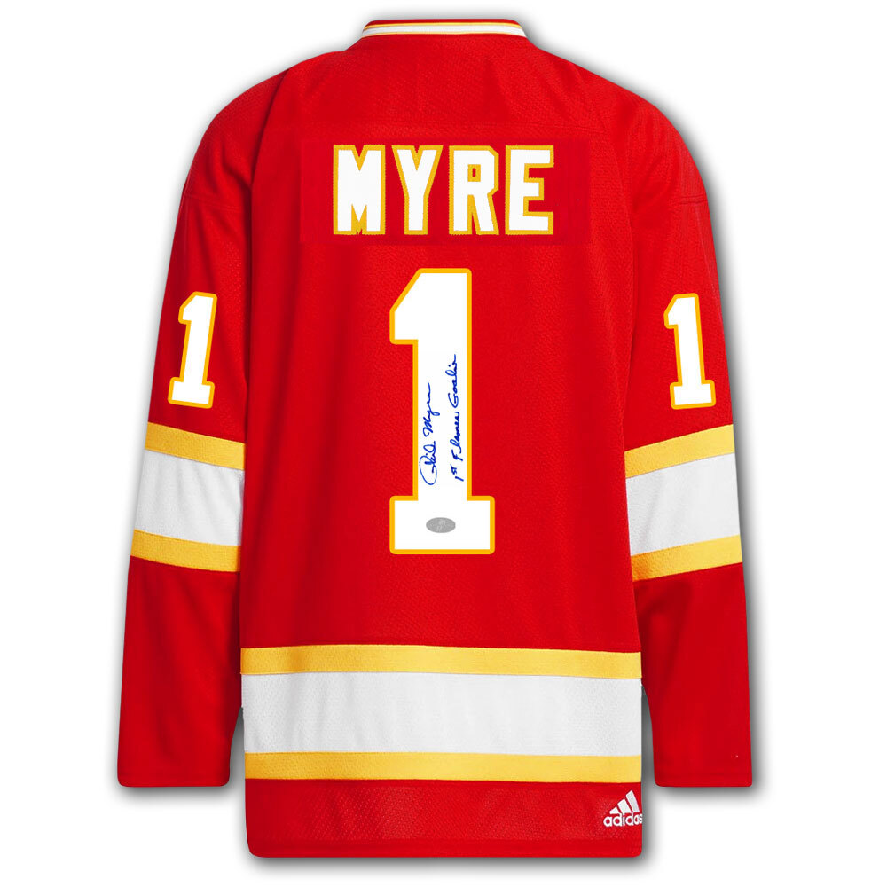 Phil Myre Autographed Atlanta Flames Adidas Pro Jersey - First Flames Goalie