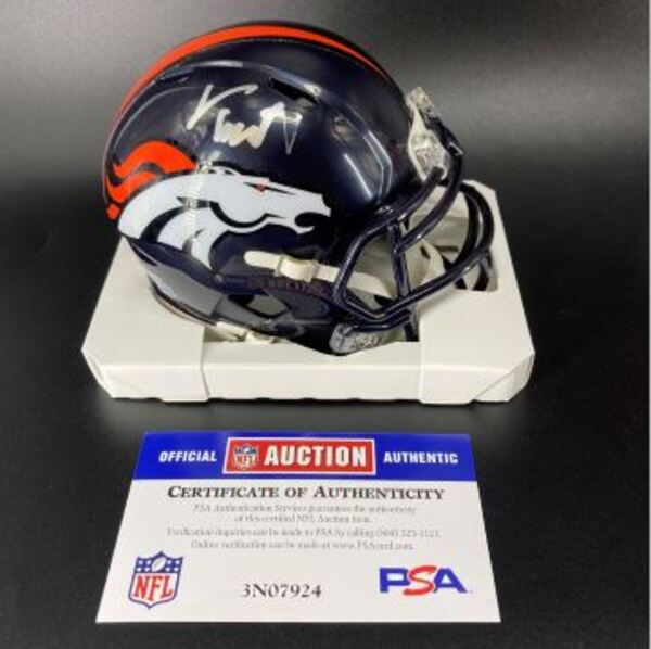 NFL - Broncos Troy Franklin Signed Mini Helmet