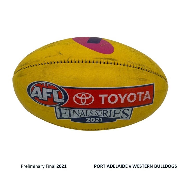 Photo of 2021 Port Adelaide v Western Bulldogs Preliminary Final Match-Used Ball