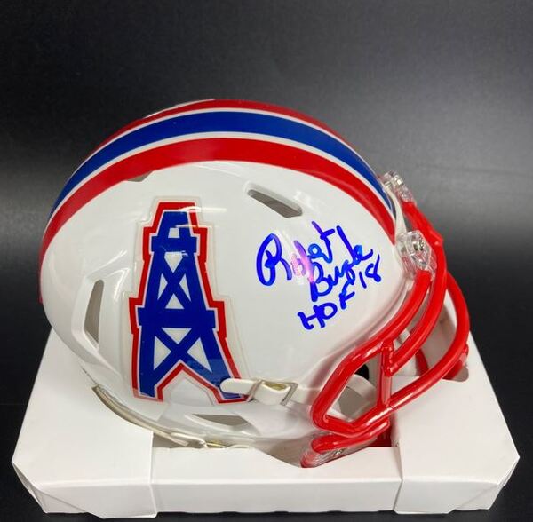 HOF - Oilers Robert Brazile Signed Mini Helmet