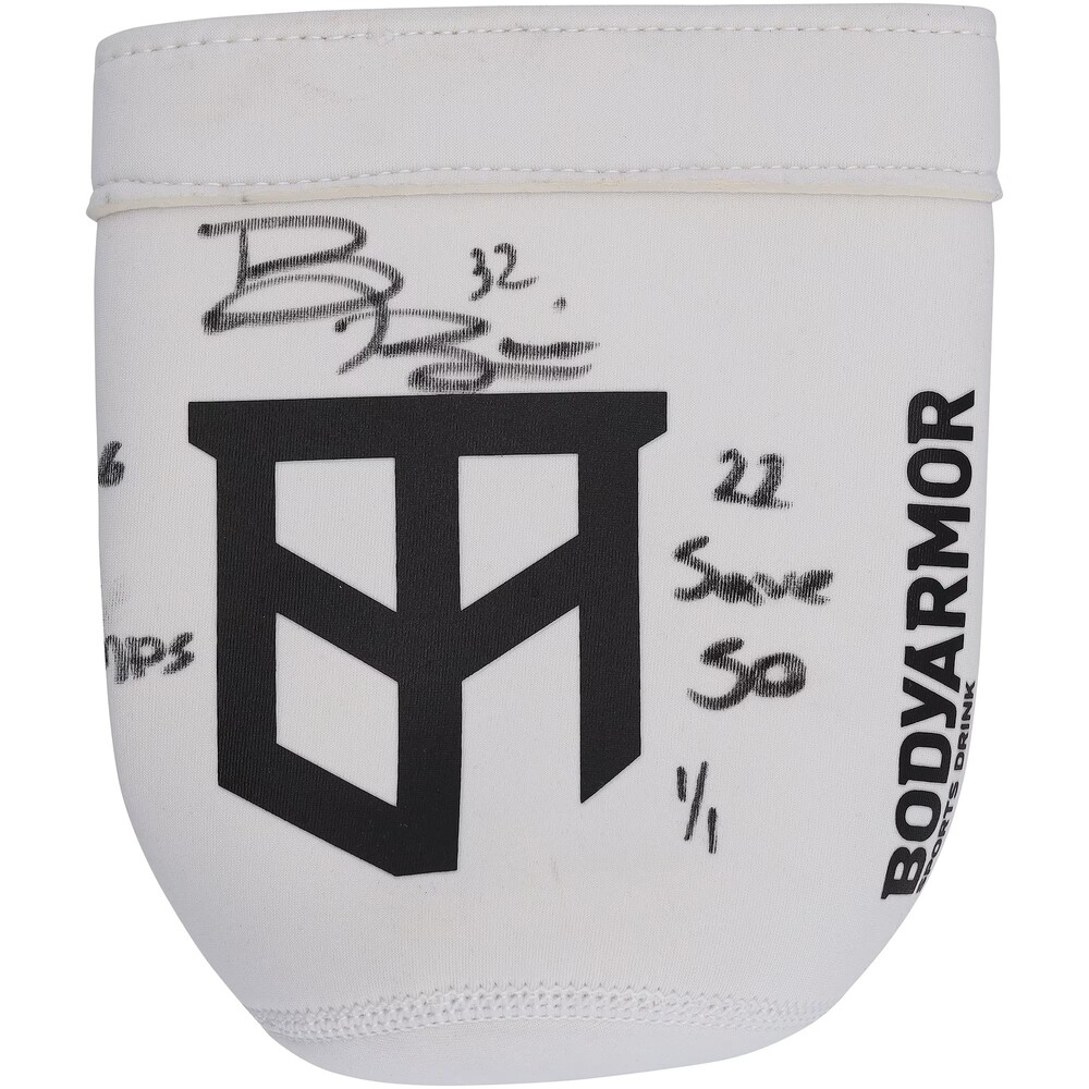 Brandon Bussi Carolina Hurricanes Autographed Game-Used Water Bottle Holder with Multiple Inscriptions - Used During Game 6 of the 2026 Stanley Cup Final - Limited Edition 1 of 1