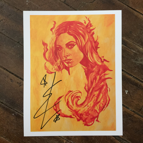 Becky Lynch SIGNED 11 x 14 Rob Schamberger Print