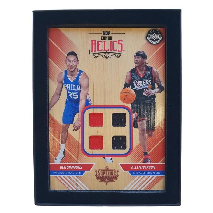Ben Simmons and Allen Iverson NBA Supreme Hard Court Combo Relics Piece