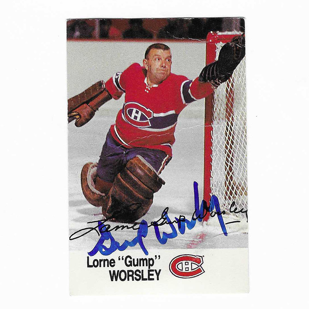 Gump Worsley Autographed 1988-89 Esso Hockey Card Sticker